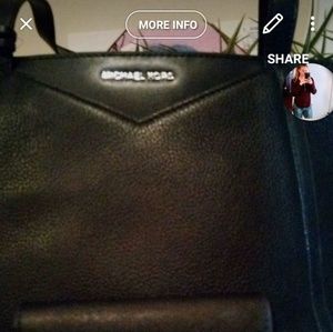 MICHAEL KORS BLACK LEATHER PURSE AND WALLET SET